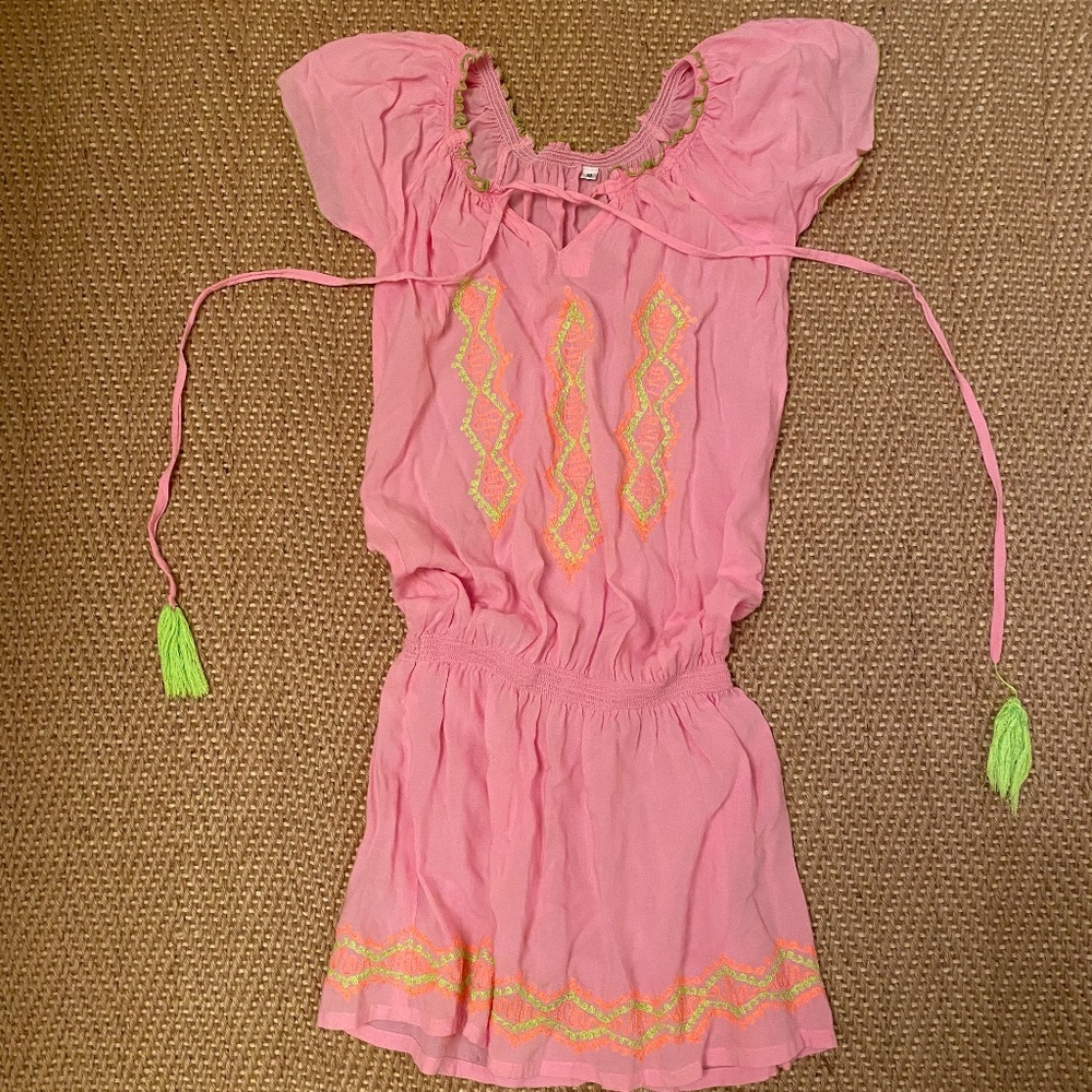 ITALIAN COTTON GIRLS SIZE 10 BEACH DRESS OR COVERUP